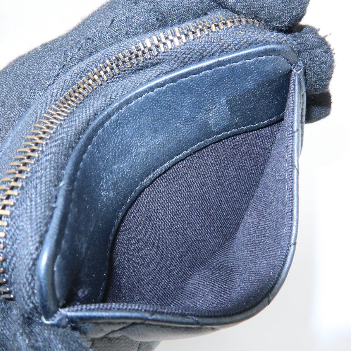 Chanel So Black CC Zip Coin Purse Quilted Lambskin, Black, Leather, Wallet