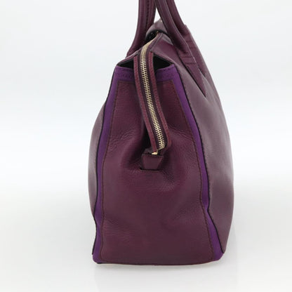 Saint Laurent Bicolor Muse Two Cabas Leather, Purple, Leather, Tote Bag