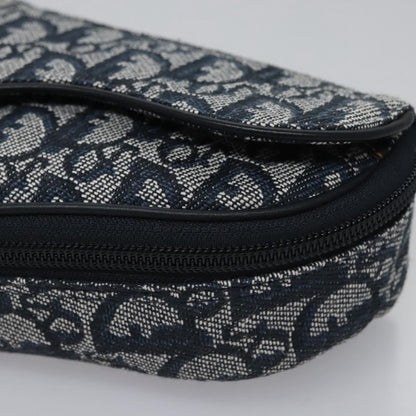Christian Dior Vintage Saddle Coin Purse Diorissimo Canvas, Navy, Canvas, Clutch