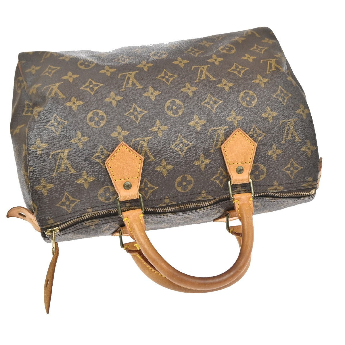Louis Vuitton Speedy Monogram Canvas, Brown, Leather, Handbag