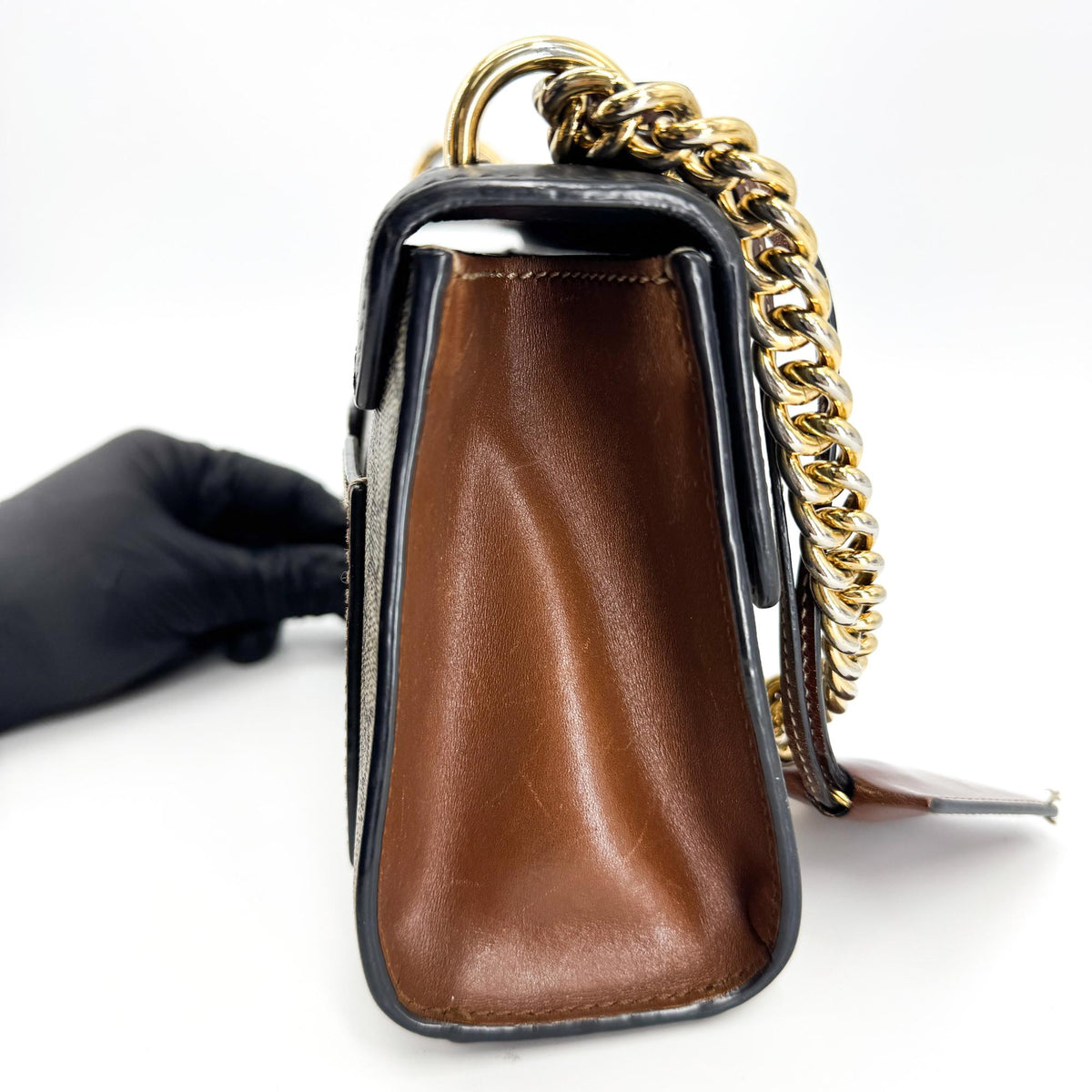 Gucci Padlock Clutch GG Canvas and Leather, Black, Canvas, Clutch