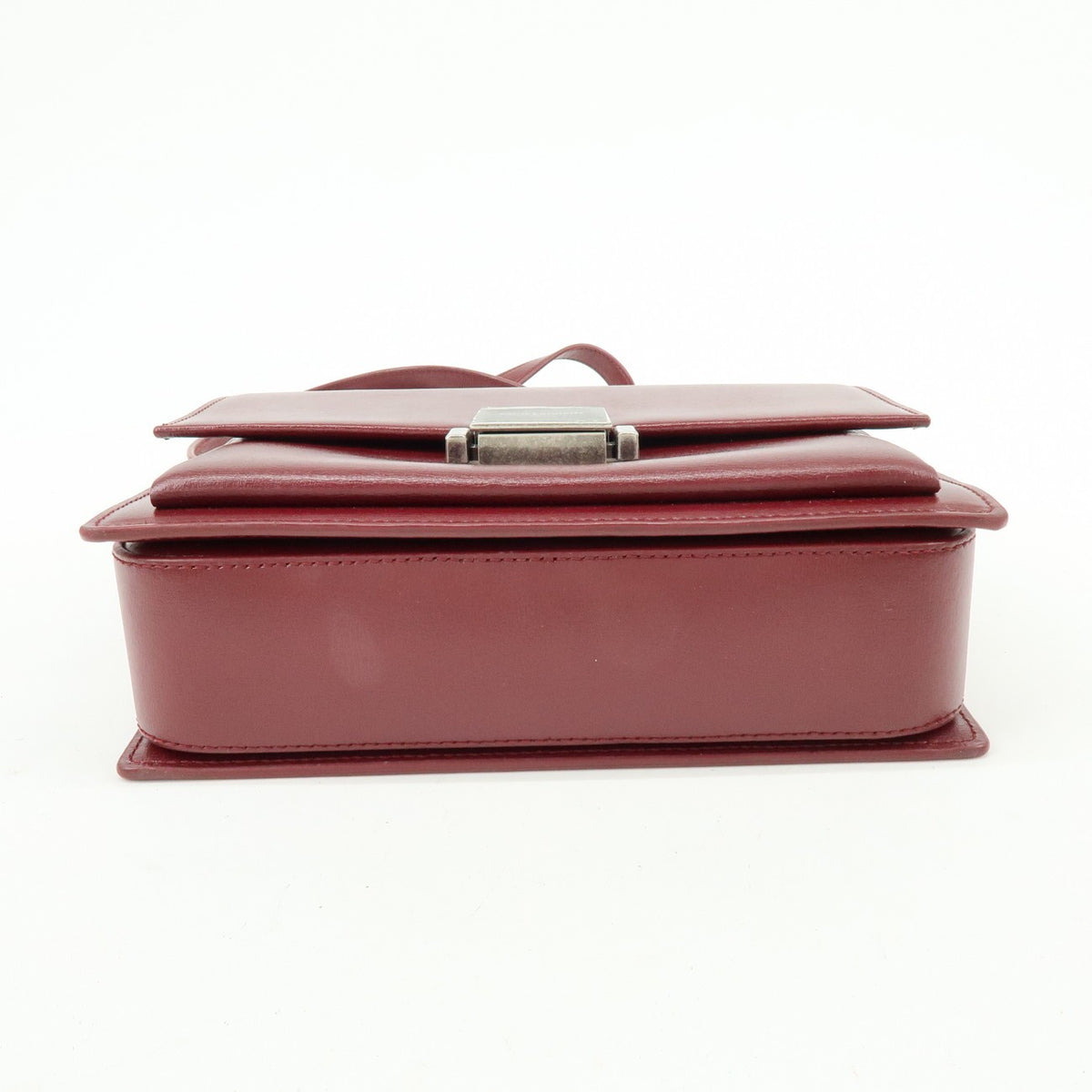 Saint Laurent Bellechasse Satchel Leather, Red, Leather, Handbag