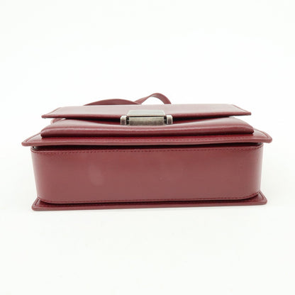 Saint Laurent Bellechasse Satchel Leather, Red, Leather, Handbag