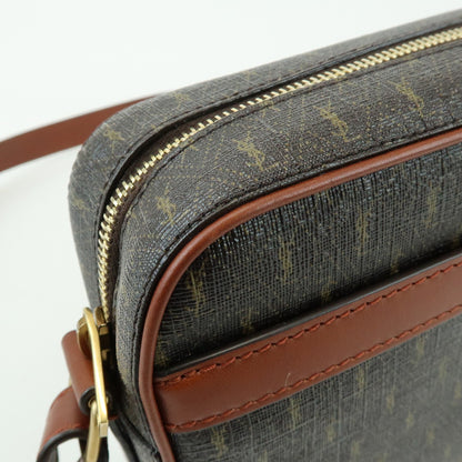Saint Laurent Le Monogramme Camera Monogram All Over Coated Canvas and Leather, Brown, Canvas, Handbag
