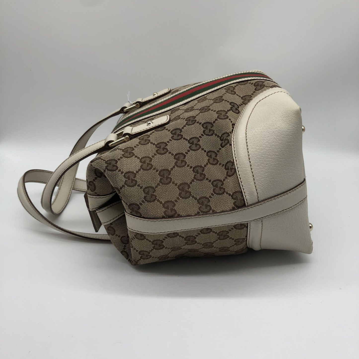 Gucci Treasure Boston GG Canvas and leather, Beige, Canvas, Handbag