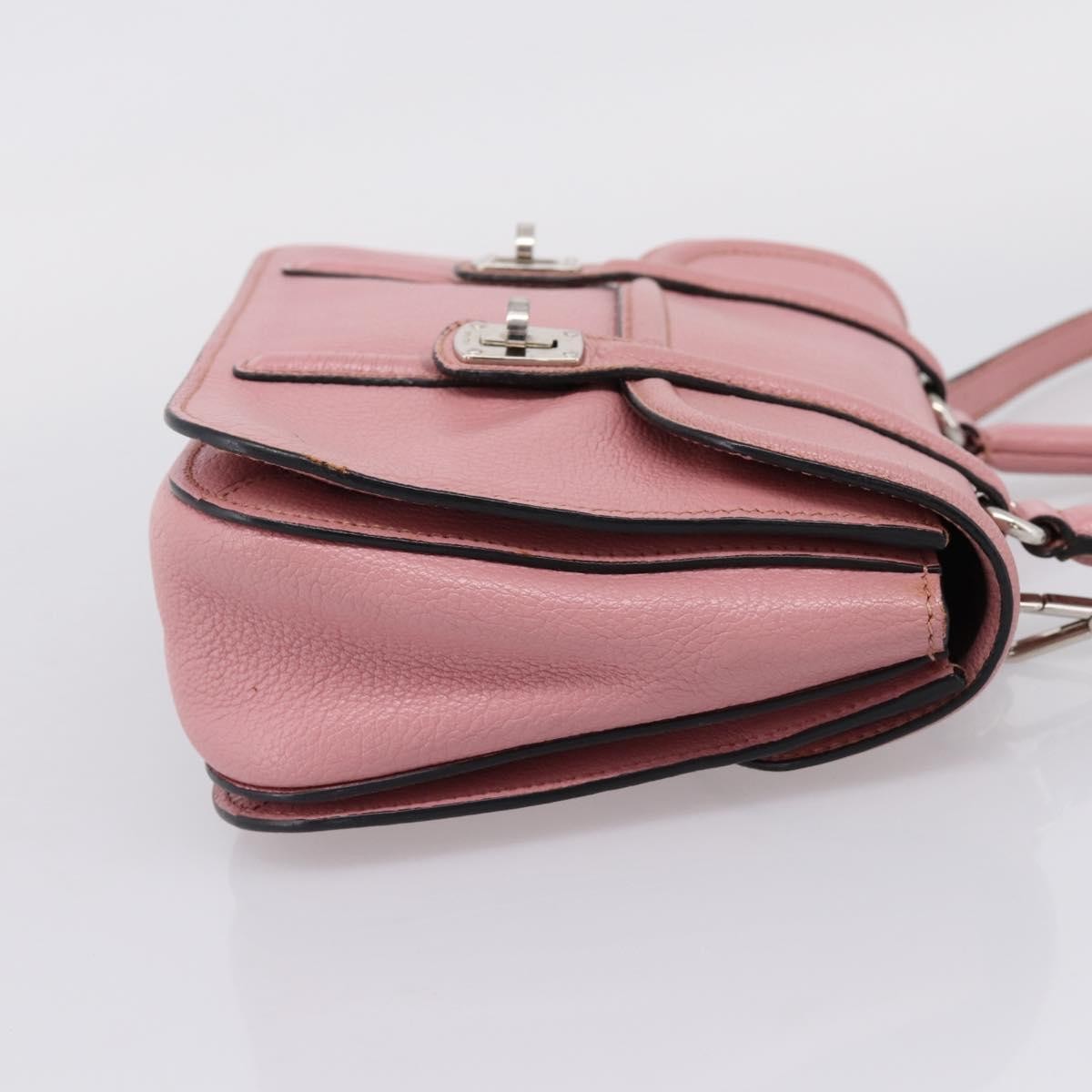 Miu Miu Beau Top Handle Leather, Pink, Leather, Handbag
