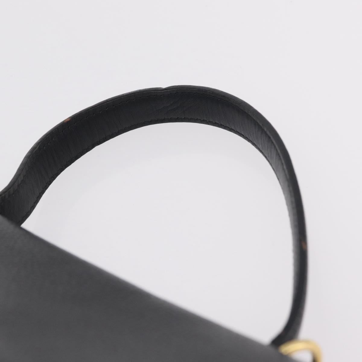 Celine Top Handle Leather, Black, Leather, Handbag