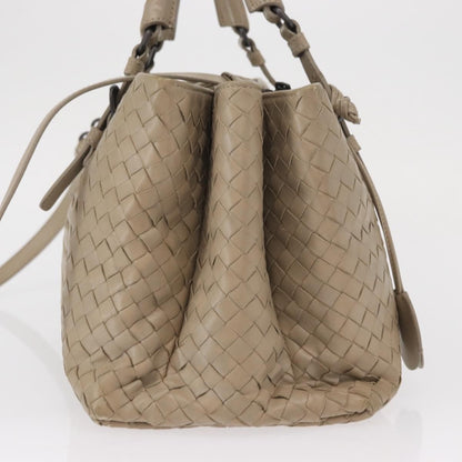 Bottega Veneta Roma Intrecciato Nappa, Gray, Leather, Handbag