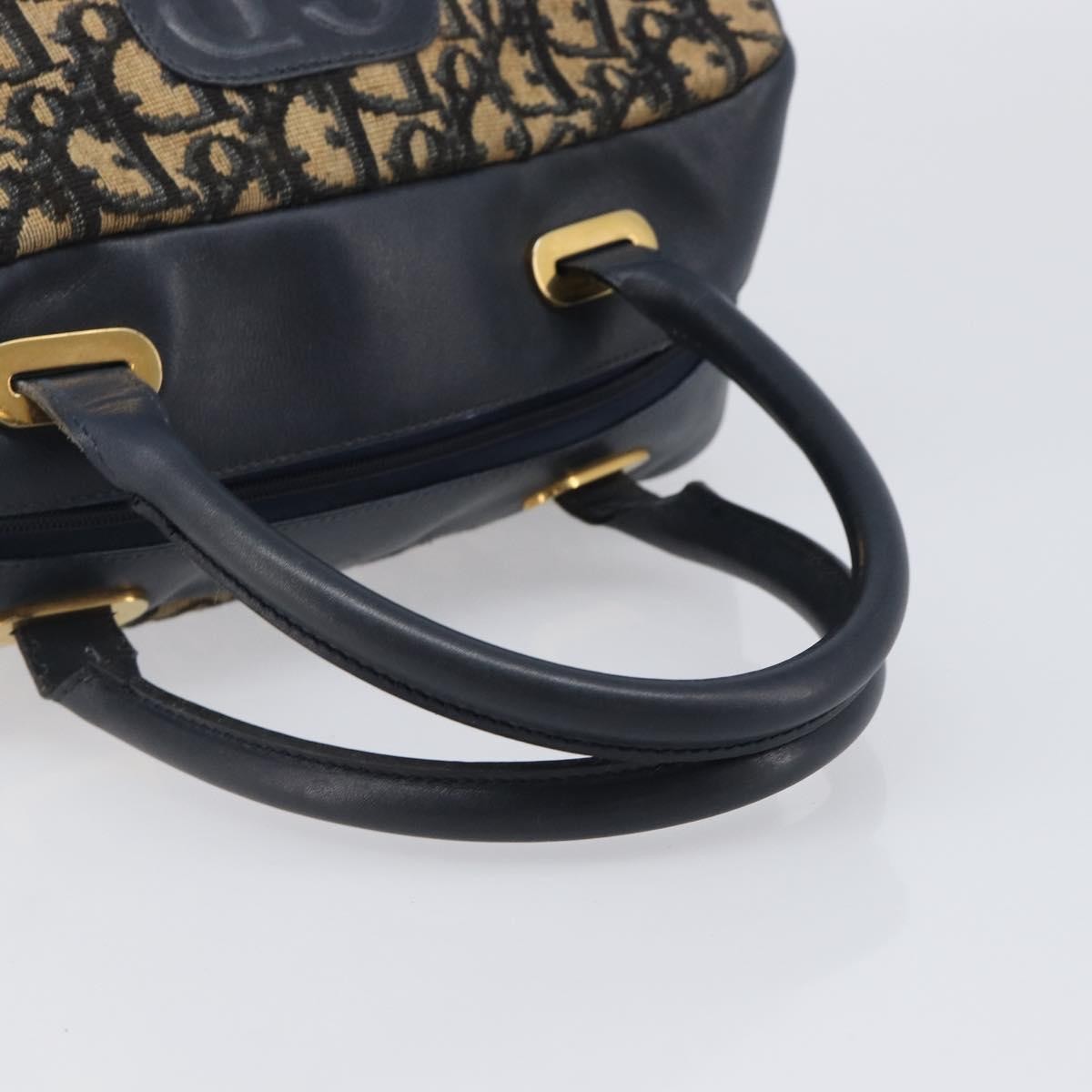 Christian Dior Detective Handle Leather, Navy, Canvas, Handbag