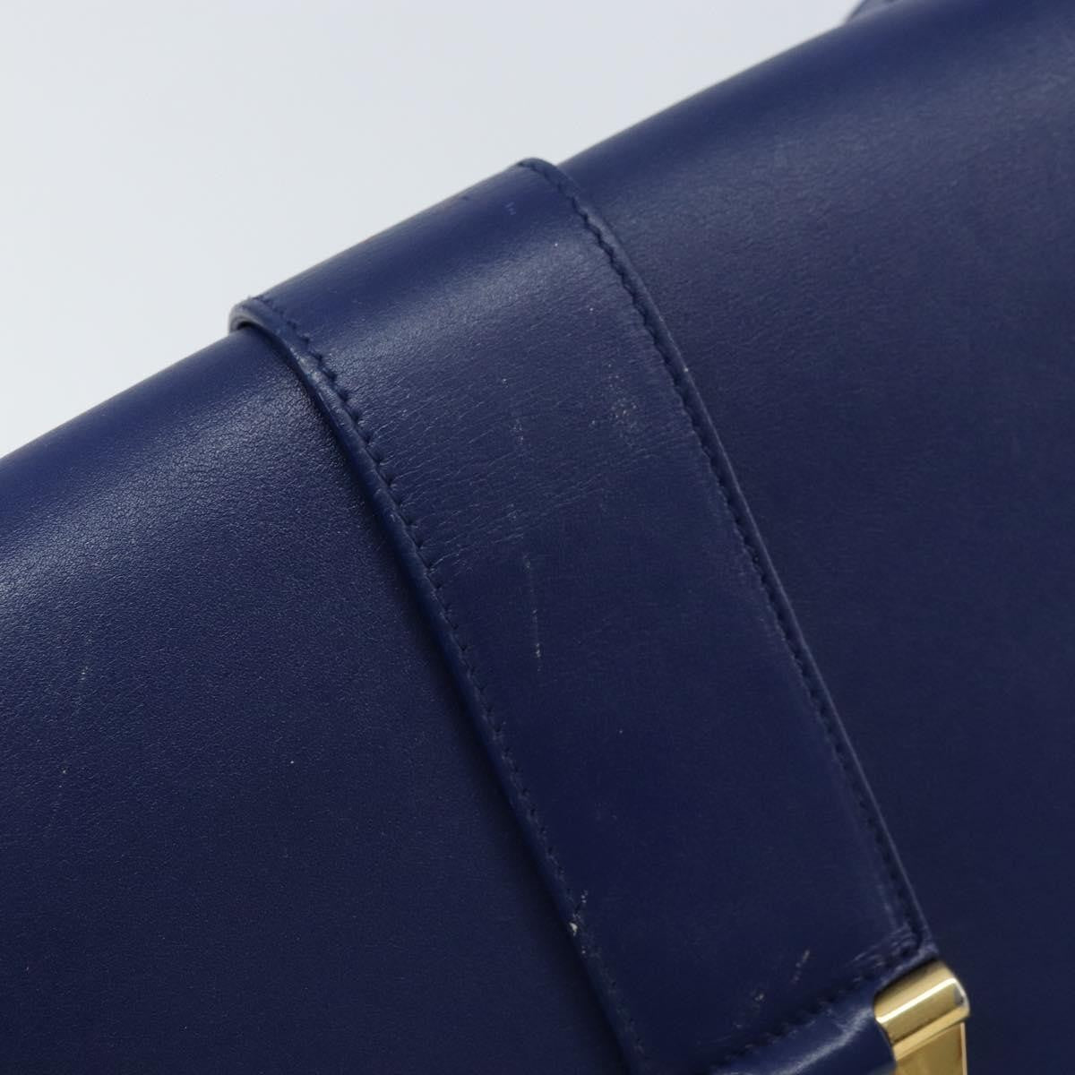 Saint Laurent Chyc Flap Leather, Blue, Leather, Shoulder Bag