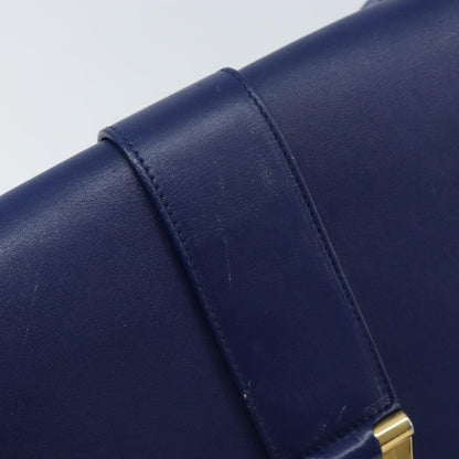 Saint Laurent Chyc Flap Leather, Blue, Leather, Shoulder Bag