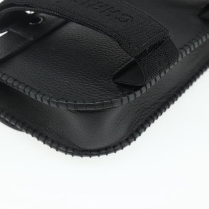 Christian Dior Saddle Pouch Belt Leather, Black, Leather, Clutch