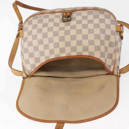 Louis Vuitton Saumur Damier Ebene, Beige, Canvas, Shoulder Bag
