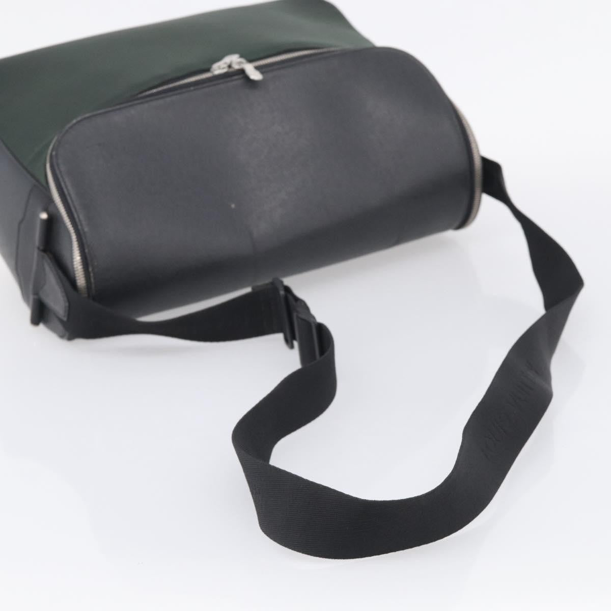 Louis Vuitton Taimyr Messenger Taiga Leather and Canvas, Gray, Leather, Handbag