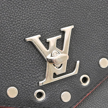 Louis Vuitton Mylockme Studded Leather, Black, Leather, Shoulder Bag