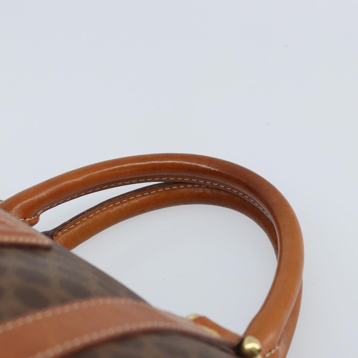 Celine Vintage Macadam Boston bag Canvas and Leather, BROWN, CANVAS, Handbag