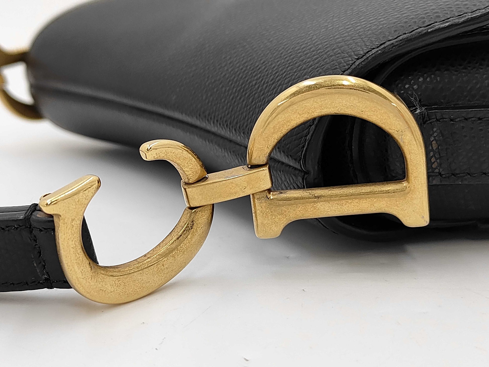 Christian Dior Dior Saddle Leather, Black, Leather, Handbag