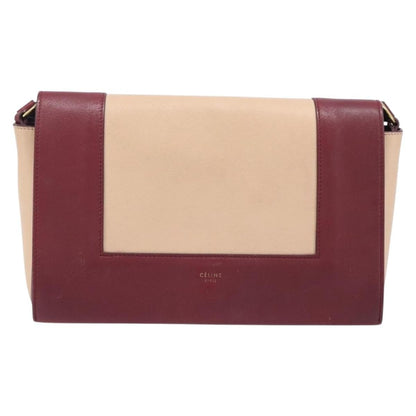 Celine Frame Leather, Beige, Leather, Shoulder Bag