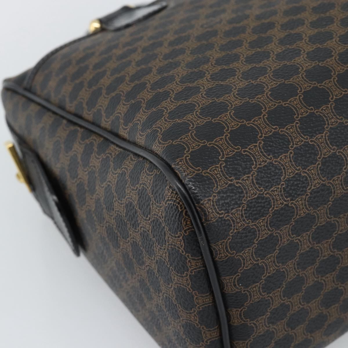 Celine Vintage Boston Macadam Coated Canvas, Black, Canvas, Handbag