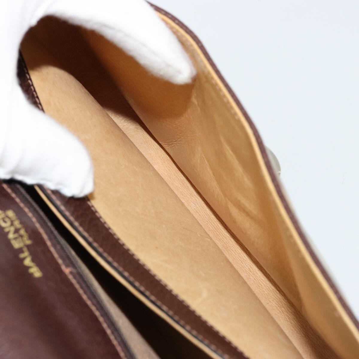 Balenciaga B. Shoulder Leather, Beige, Canvas, Shoulder Bag