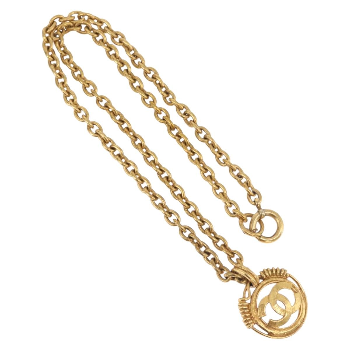 Chanel CC Pendant Metal, Gold, Metal, Necklace