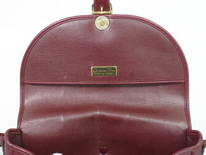 Christian Dior Vintage CD Flap Leather, Burgundy, Leather, Shoulder Bag