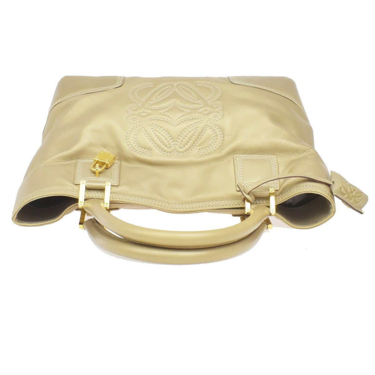 Loewe Anagram Leather, Gold, Leather, Tote Bag