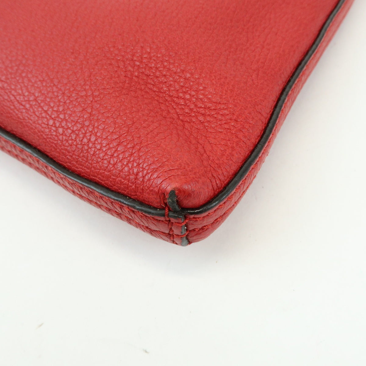 Gucci Logo Portfolio Printed Leather, Red, Leather, Clutch