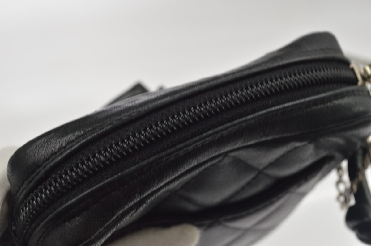 Chanel Cambon Quilted Leather, Black, Leather, Crossbody Bag