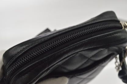 Chanel Cambon Quilted Leather, Black, Leather, Crossbody Bag