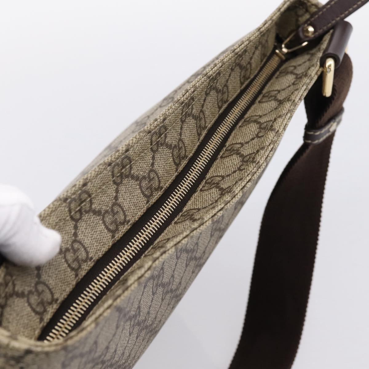Gucci Zip Top Messenger GG Coated Canvas, Beige, Canvas, Handbag