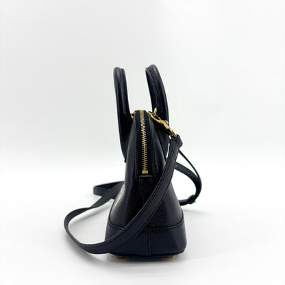 Balenciaga Logo Ville Leather, Black, Leather, Handbag