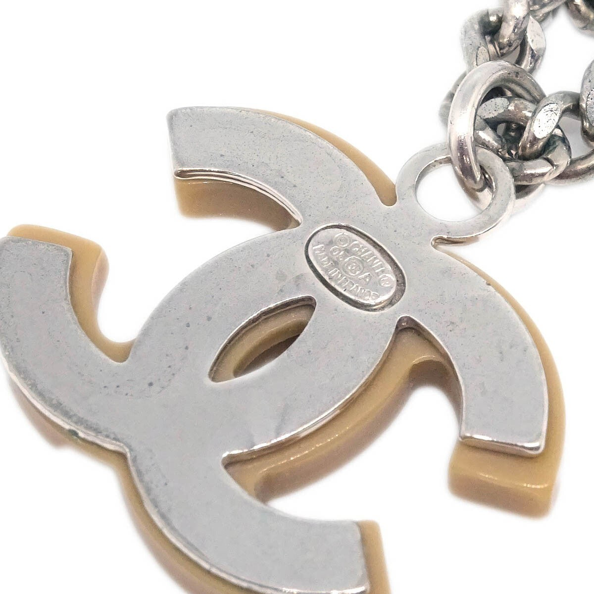 Chanel Vintage CC Pendant Metal, Silver, Silver Plated, Necklace