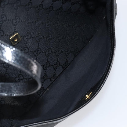 Gucci Twins Tote GG Canvas with Leather, Black, Canvas, Tote Bag