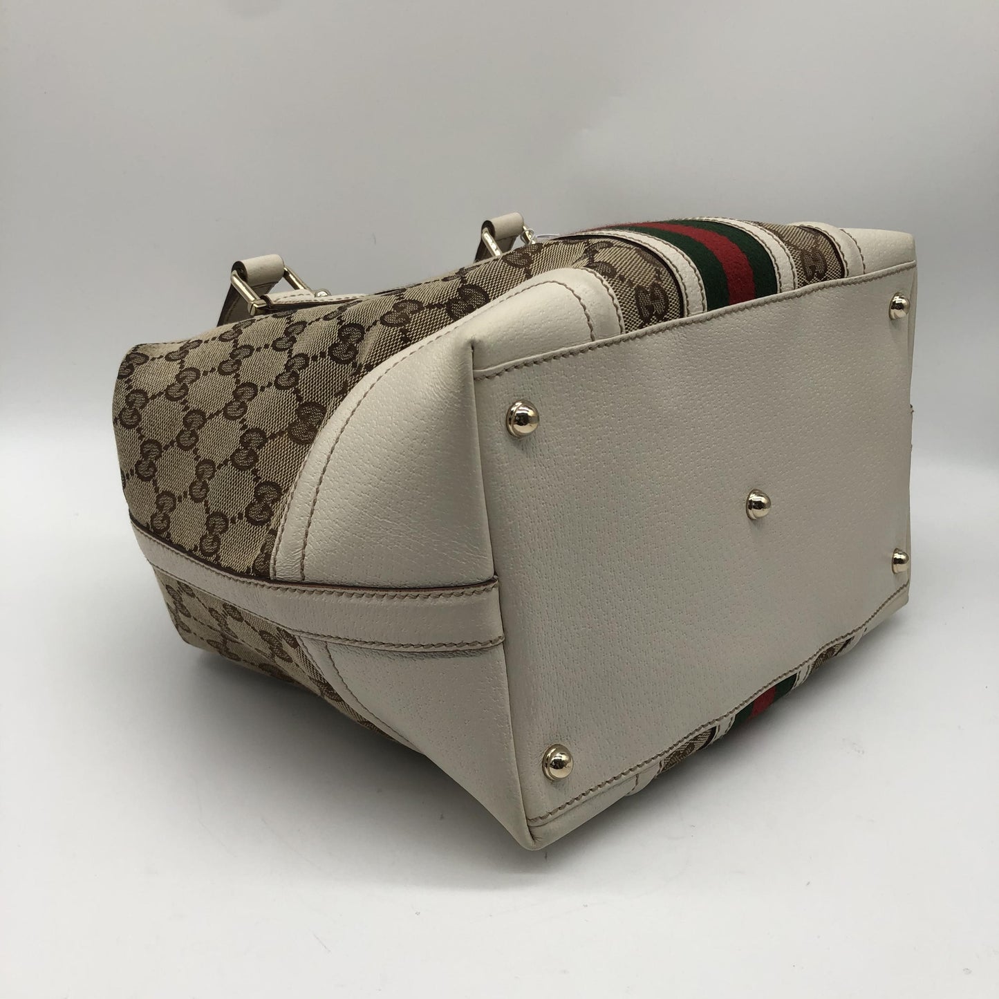 Gucci Treasure Boston GG Canvas and leather, Beige, Canvas, Handbag