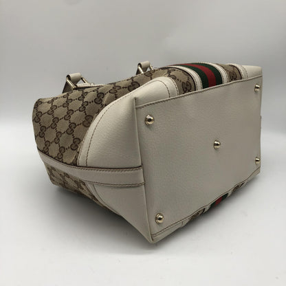 Gucci Treasure Boston GG Canvas and leather, Beige, Canvas, Handbag