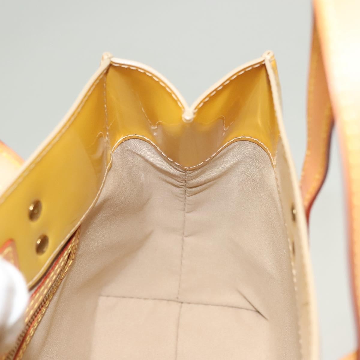 Louis Vuitton Reade Monogram Vernis, Yellow, Patent Leather, Handbag