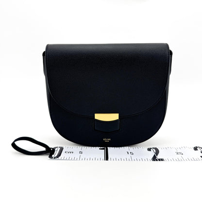 Celine Trotteur Calfskin, Navy, Leather, Crossbody Bag