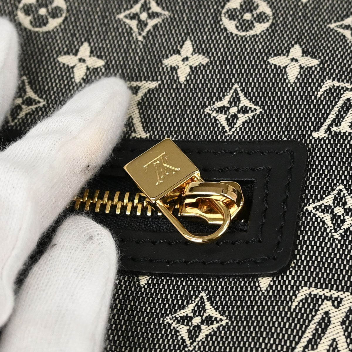 Louis Vuitton Lucille Mini Lin, Black, Canvas, Handbag