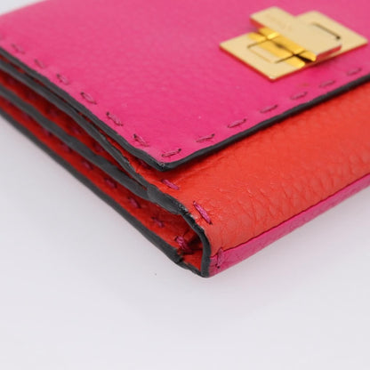 Fendi Selleria Peekaboo Leather, Pink, Leather, Wallet