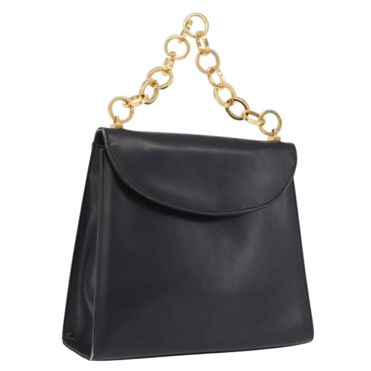 Salvatore Ferragamo Vintage Top handle Leather, Black, Leather, Handbag