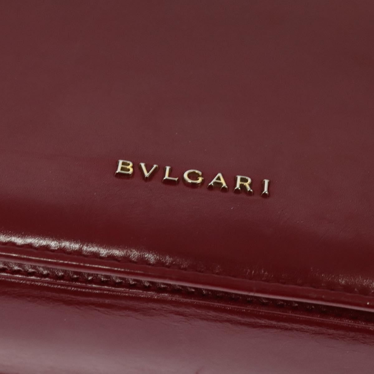 Bvlgari Signature Leather, Red, Leather, Shoulder Bag