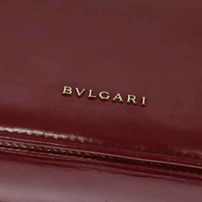 Bvlgari Signature Leather, Red, Leather, Shoulder Bag