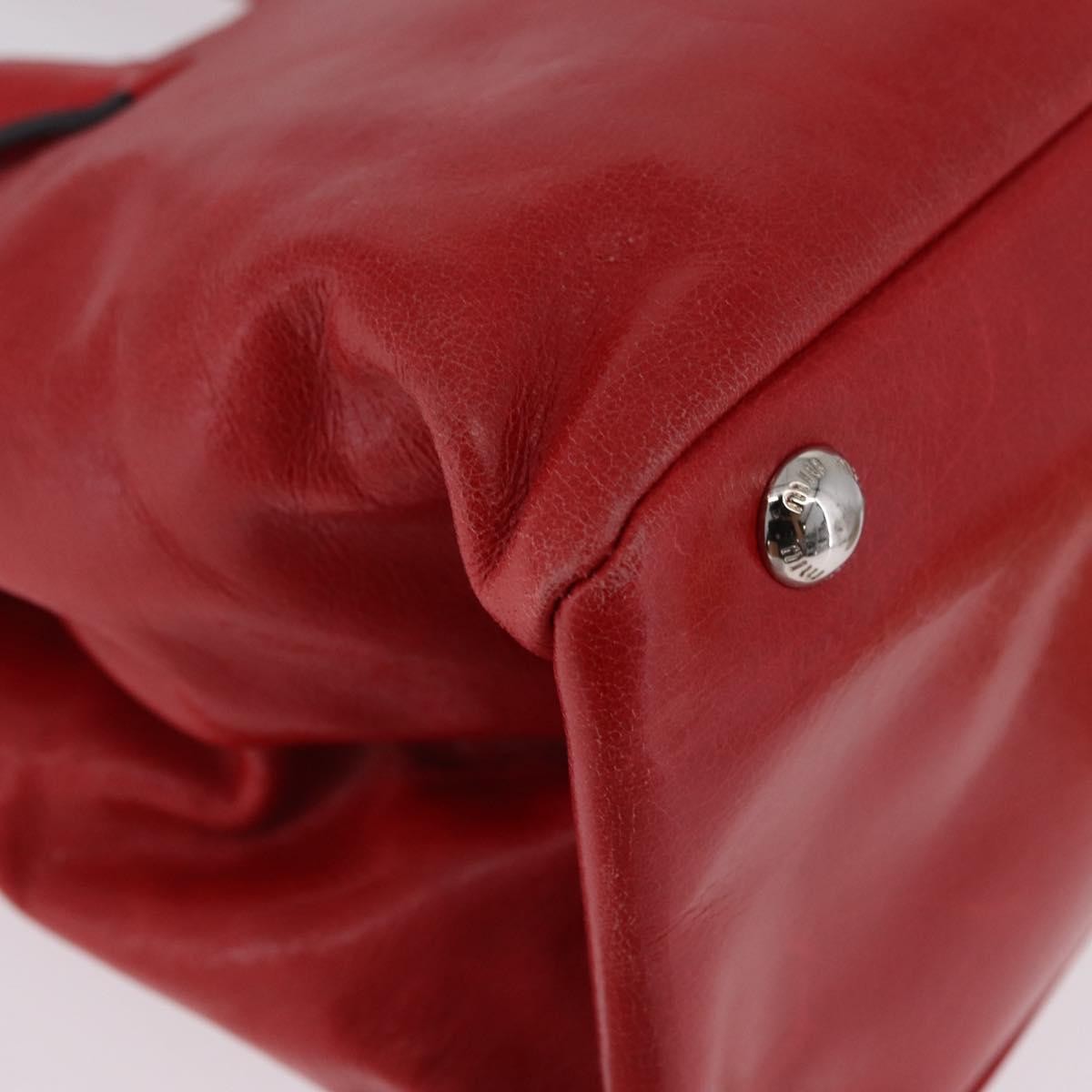 Miu Miu Convertible Vitello Shine, Red, Leather, Tote Bag