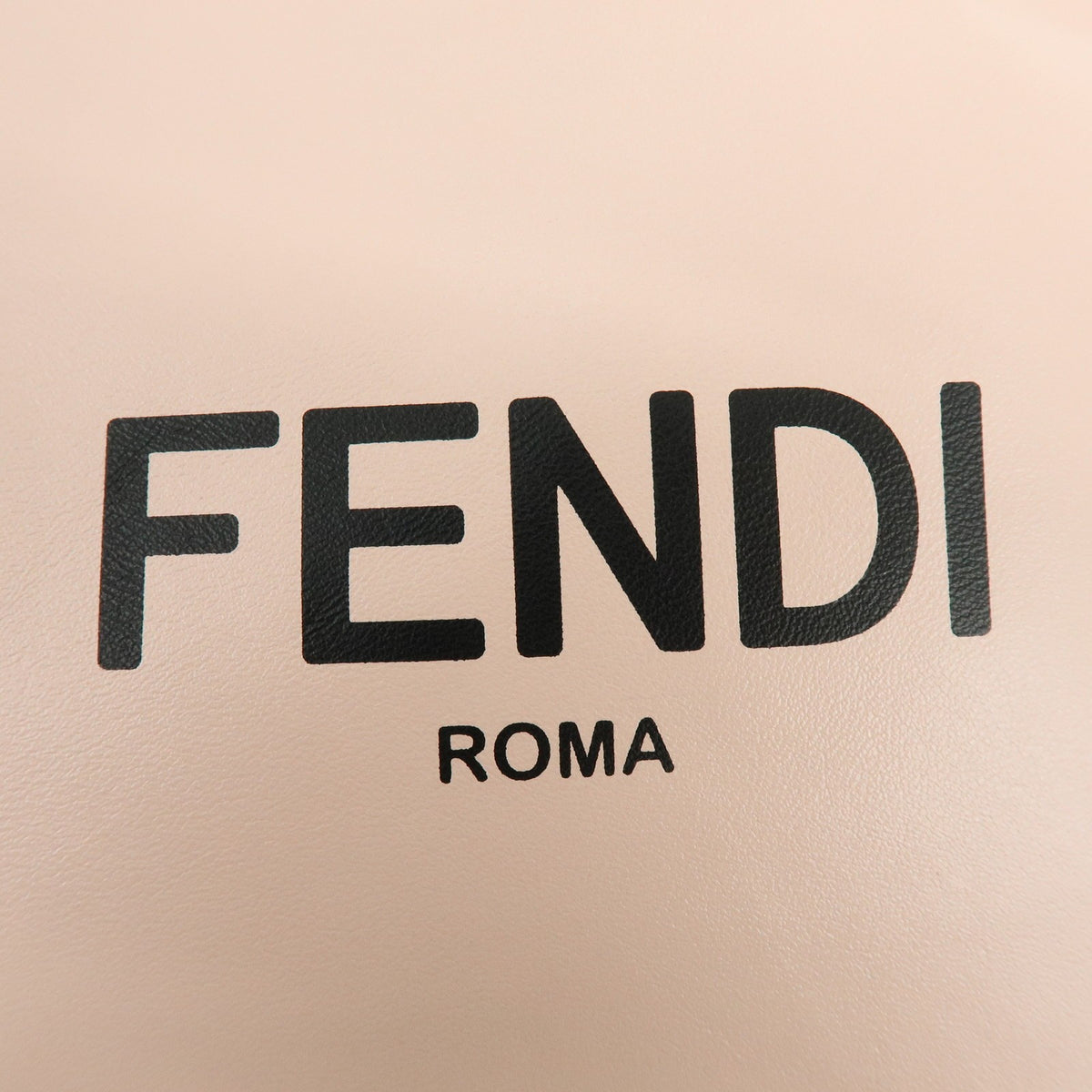 Fendi Logo Drawstring Leather, Pink, Leather, Handbag