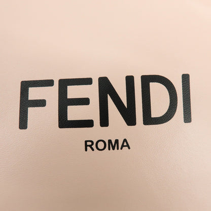 Fendi Logo Drawstring Leather, Pink, Leather, Handbag