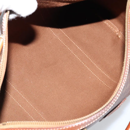 Celine Vintage Macadam Boston bag Canvas and Leather, BROWN, CANVAS, Handbag