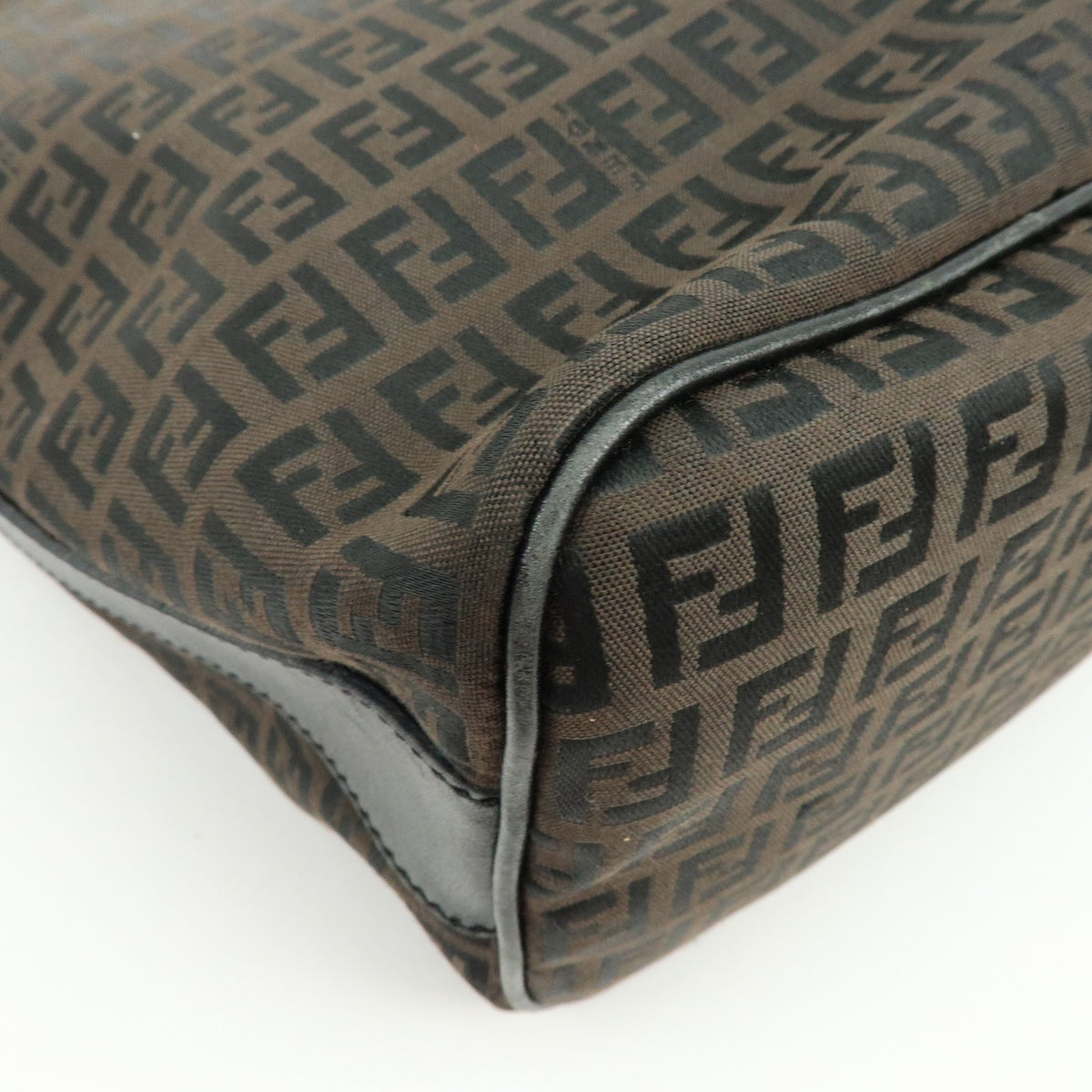 Fendi Shoulder Zucchino Canvas, Brown, Canvas, Shoulder Bag