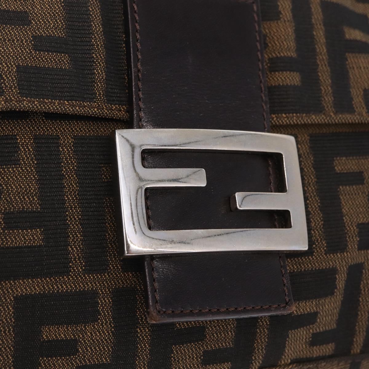 Fendi Zucchino Mamma Baguette Canvas, Brown, Canvas, Shoulder Bag