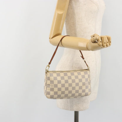 Louis Vuitton Pochette Accessoires Damier, Beige, Canvas, Clutch